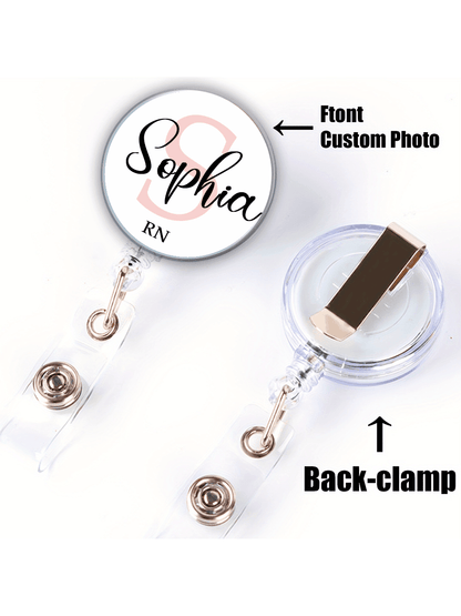 1pc/3pcs Custom Letter Acrylic Name Badge Clip, 4-Season Retractable Nurse ID Badge Holder, Mountaineering Clip ID Badge Reel, Personalized Badge Scroll For Staff