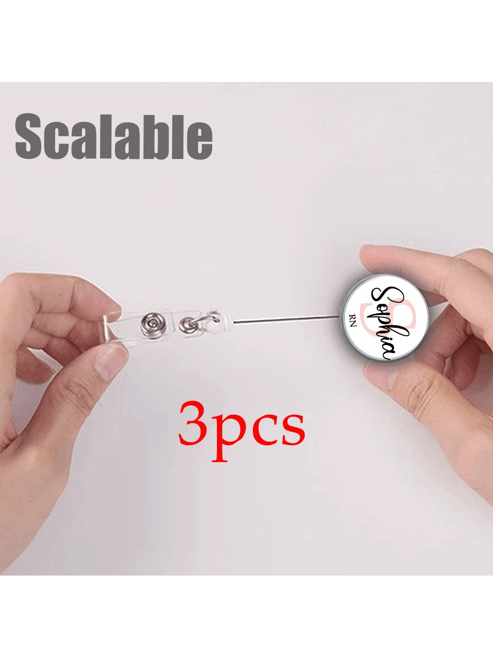 1pc/3pcs Custom Letter Acrylic Name Badge Clip, 4-Season Retractable Nurse ID Badge Holder, Mountaineering Clip ID Badge Reel, Personalized Badge Scroll For Staff