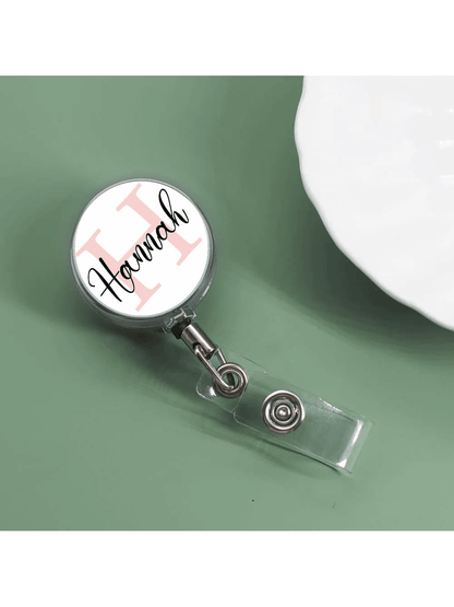 1pc/3pcs Custom Letter Acrylic Name Badge Clip, 4-Season Retractable Nurse ID Badge Holder, Mountaineering Clip ID Badge Reel, Personalized Badge Scroll For Staff