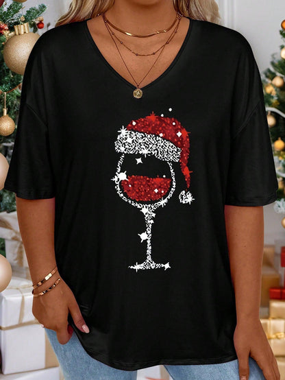 V-Neck Long Sleeve Fashion Wine Glass