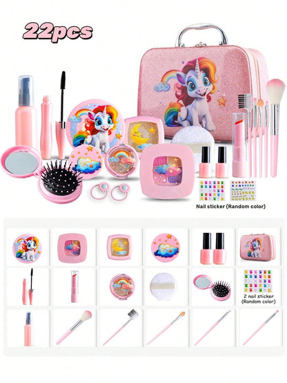 Kids Pretend Play Makeup Kit Toy (, Fake), Purse Organizer