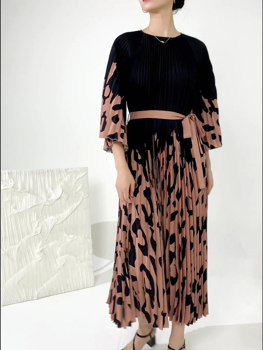 Women's Fashion Leopard Print Pleated Skirt - HEPSIBAH SHOP