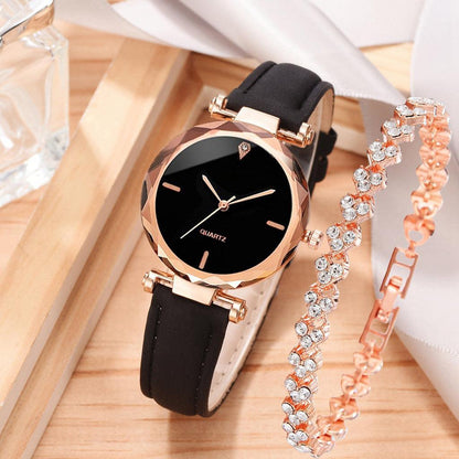 Simple Belt Quartz Watch Bracelet Suit - HEPSIBAH SHOP