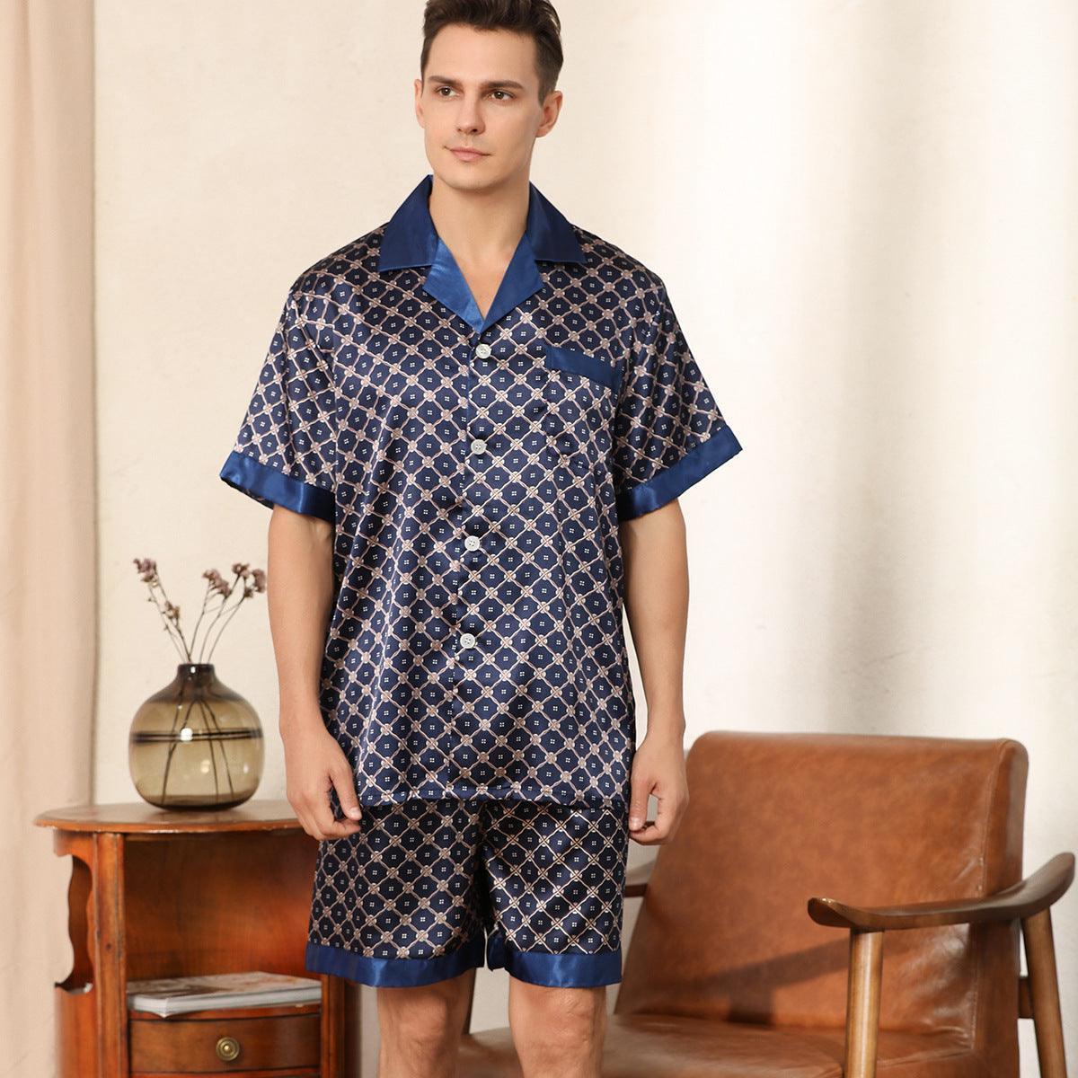 Men's Summer Printed Short-sleeved Shorts Pajamas - HEPSIBAH SHOP