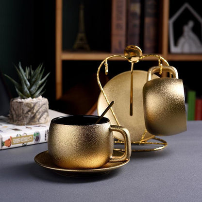 Golden coffee cup set - HEPSIBAH SHOP