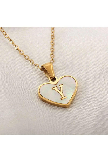 26 Letter Heart-shaped Necklace - HEPSIBAH SHOP