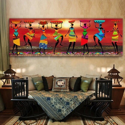 African women dancing oil painting - HEPSIBAH SHOP