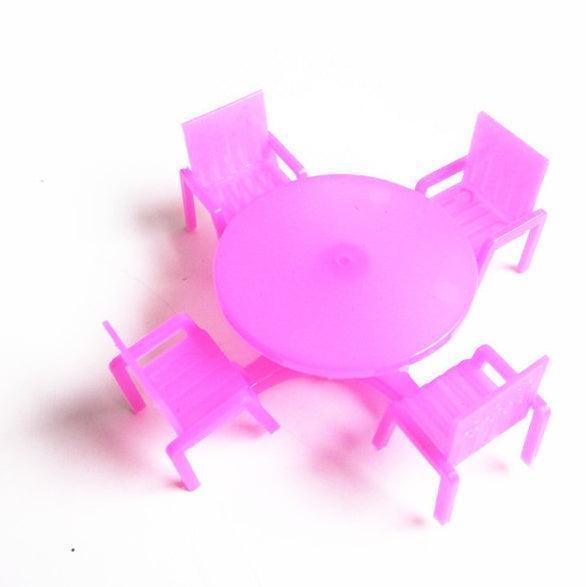 8.5CM plastic children's simulation table and chairs sand table furniture chair model building dining chair micro landscape with scenery