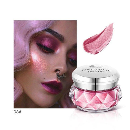 Face Highlighter Jelly Gel Mermaid Eyeshadow Glow Body Glitte - HEPSIBAH SHOP