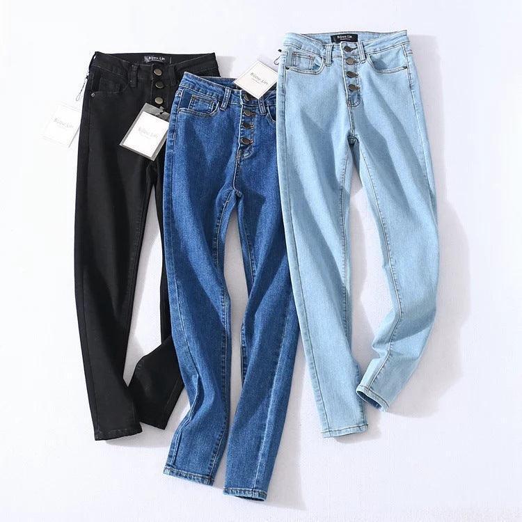 Four button high-rise jeans - HEPSIBAH SHOP