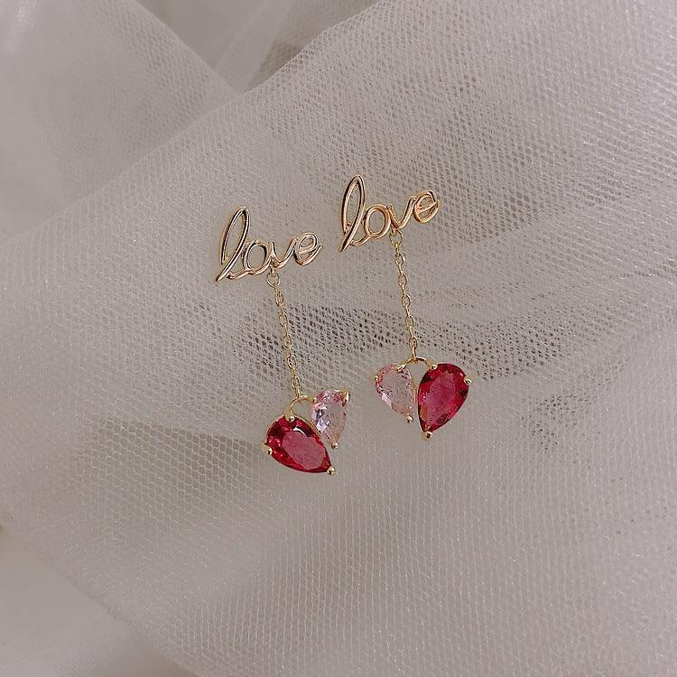 Love crystal earrings - HEPSIBAH SHOP