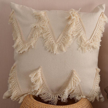 Moroccan style cotton tassel cushion pillow