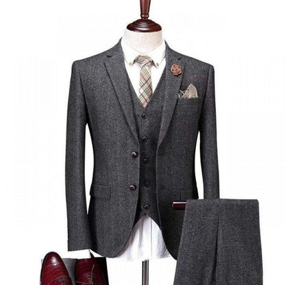 Men's Wool Tweed Formal Lapel suit - HEPSIBAH SHOP