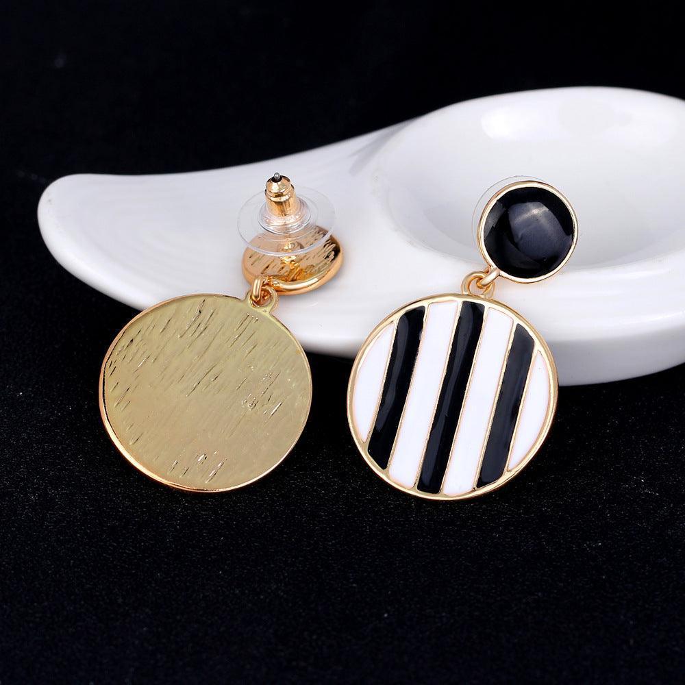 Black and white drip earrings - HEPSIBAH SHOP