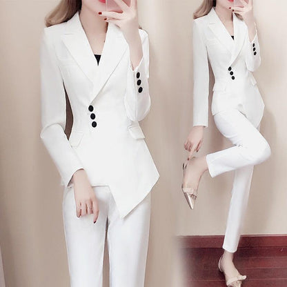 Women white Slim Pant Suits - HEPSIBAH SHOP