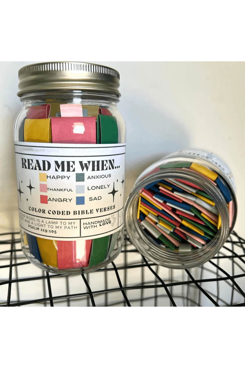 Handmade 67 Color-coded Bible Verse Jar - HEPSIBAH SHOP