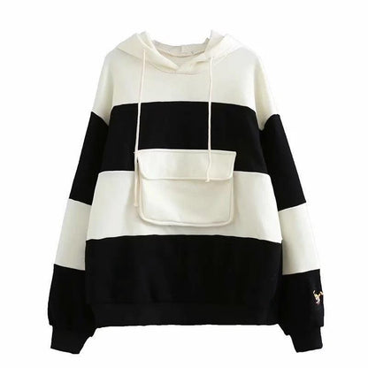 Striped panel hoodie - HEPSIBAH SHOP