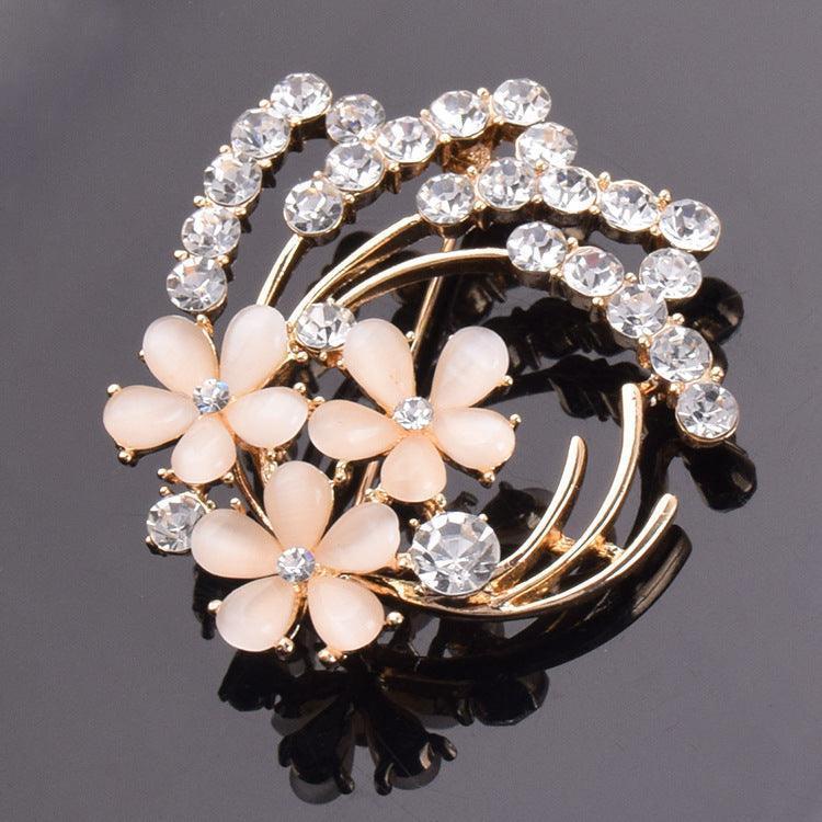 High-end flower corsage opal vintage brooch - HEPSIBAH SHOP