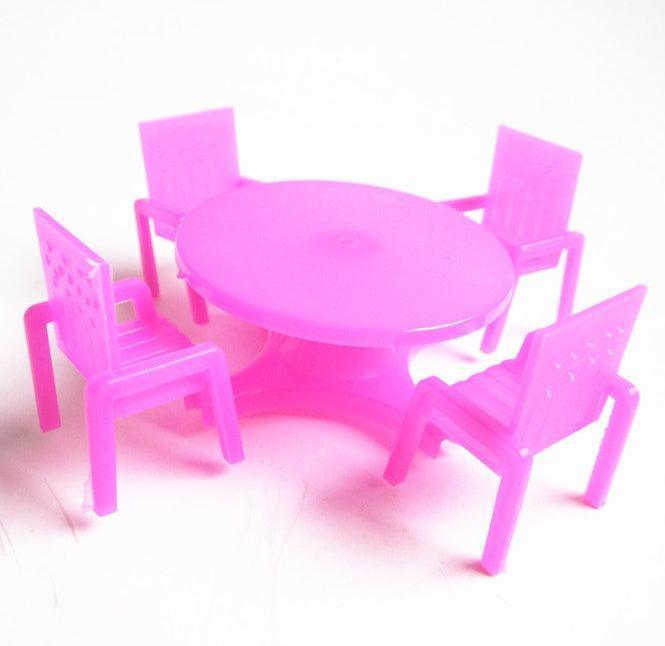 8.5CM plastic children's simulation table and chairs sand table furniture chair model building dining chair micro landscape with scenery