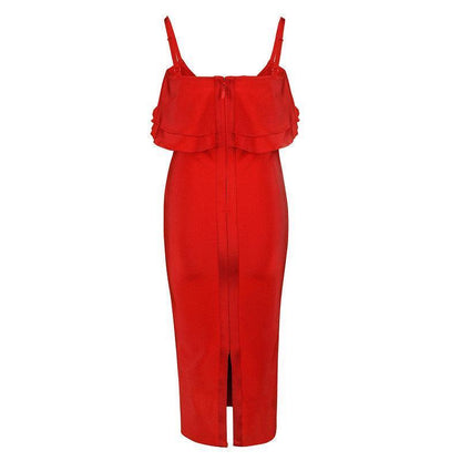 Ruffled sling red dress - HEPSIBAH SHOP