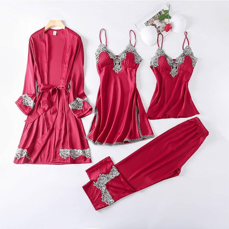 Four-piece dressing gown female summer suit - HEPSIBAH SHOP