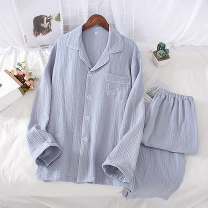 Solid color crepe loose pajamas