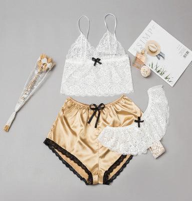 Satin Lingerie Lace Shorts Set - HEPSIBAH SHOP