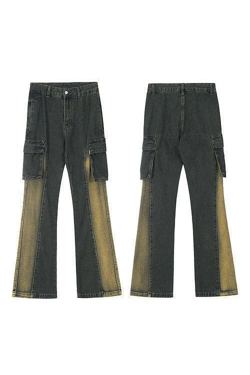 American Retro Distressed Multi-pocket Jeans - HEPSIBAH SHOP