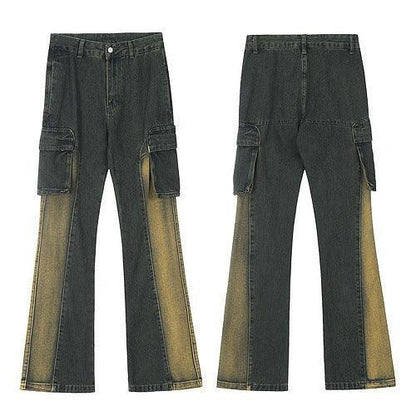 American Retro Distressed Multi-pocket Jeans - HEPSIBAH SHOP