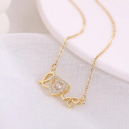 Valentines Day Gift New Titanium Steel Necklace Fashion New Love Smart Necklace Female Clavicle Chain Fashion Jewelry Woman - HEPSIBAH SHOP