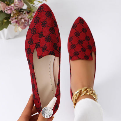 Rose Print Flats Shoes Fashion For Women - HEPSIBAH SHOP