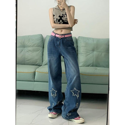 High Street Star Embroidered Jeans Girl - HEPSIBAH SHOP