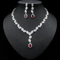 Colorful Zircon Necklace Wedding Three-piece Set - HEPSIBAH SHOP
