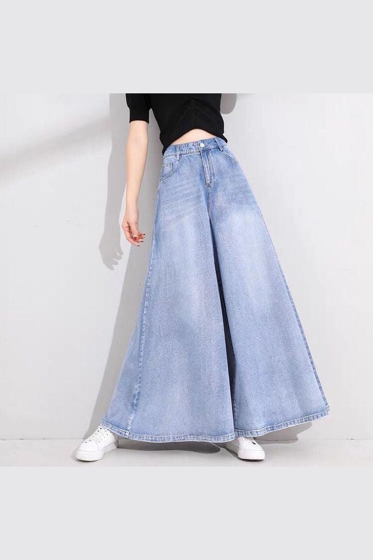 Drop Wide Leg Jeans Skirt Women - HEPSIBAH SHOP