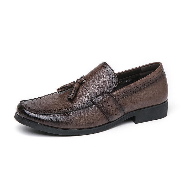 Men's Loafer Tassel Slip-on Business Casual Round Toe Leather Shoes - HEPSIBAH SHOP