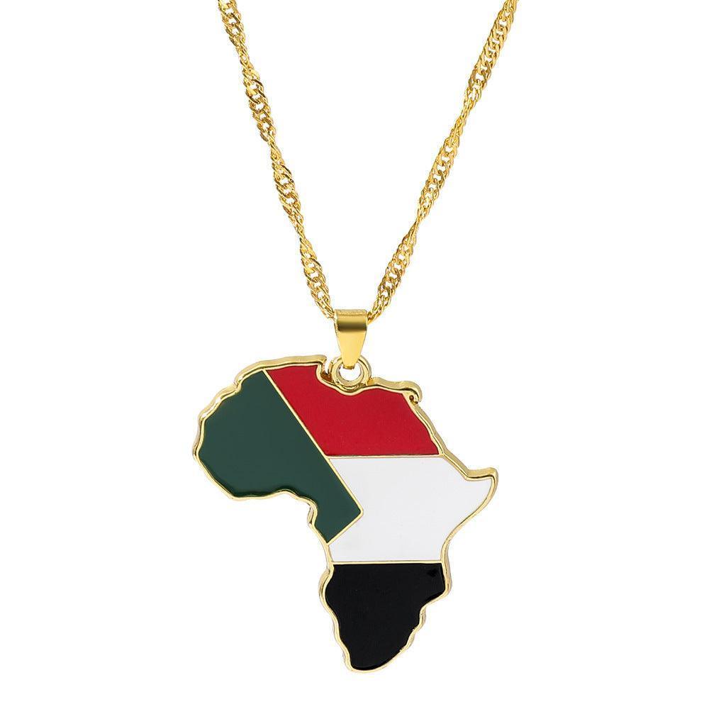 Fashion Map African Pendant Necklace - HEPSIBAH SHOP