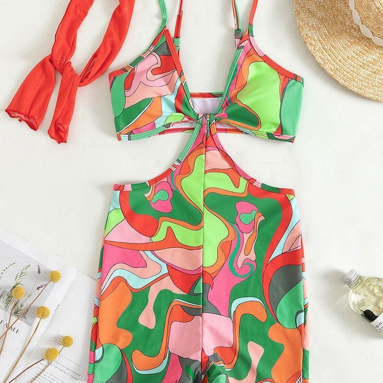 European & American Retro Printed One-piece Swimwear - HEPSIBAH SHOP