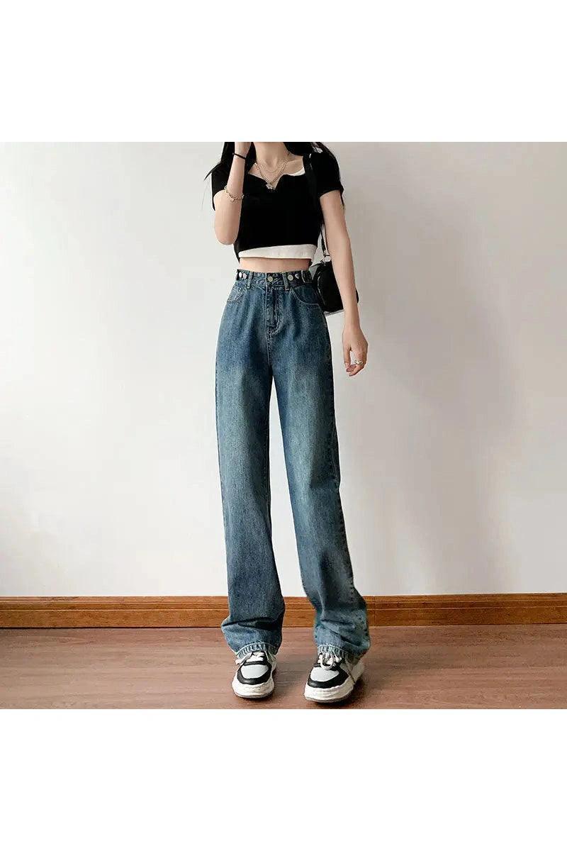 Women's Vintage Distressed Washed Jeans - HEPSIBAH SHOP