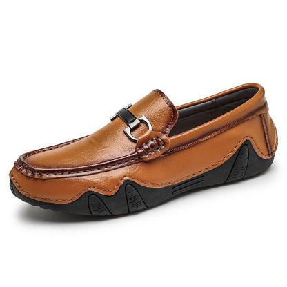 Slip-on Men's Loafers Casual Leather Shoes Low Top - HEPSIBAH SHOP