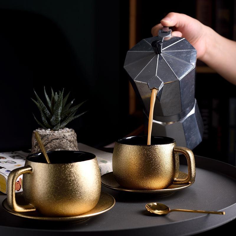 Golden coffee cup set - HEPSIBAH SHOP