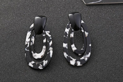 Leopard earrings acrylic acetate plate - HEPSIBAH SHOP