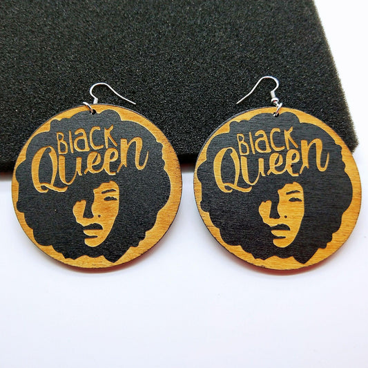 geometric African black round earrings - HEPSIBAH SHOP