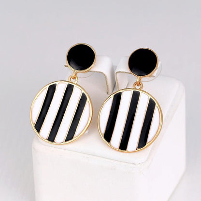 Black and white drip earrings - HEPSIBAH SHOP