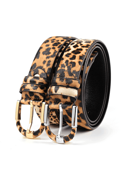 Women's Leopard Leather Belt - HEPSIBAH SHOP