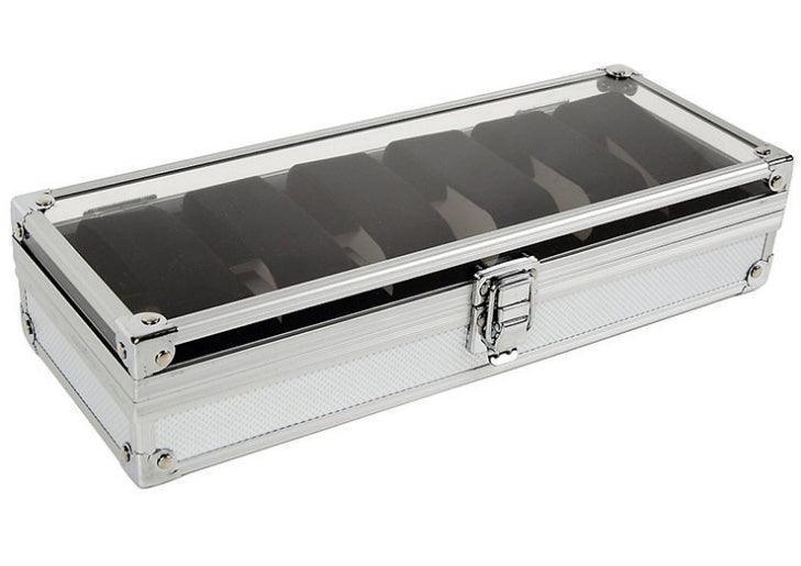 Aluminum 6 watches jewelry box - HEPSIBAH SHOP