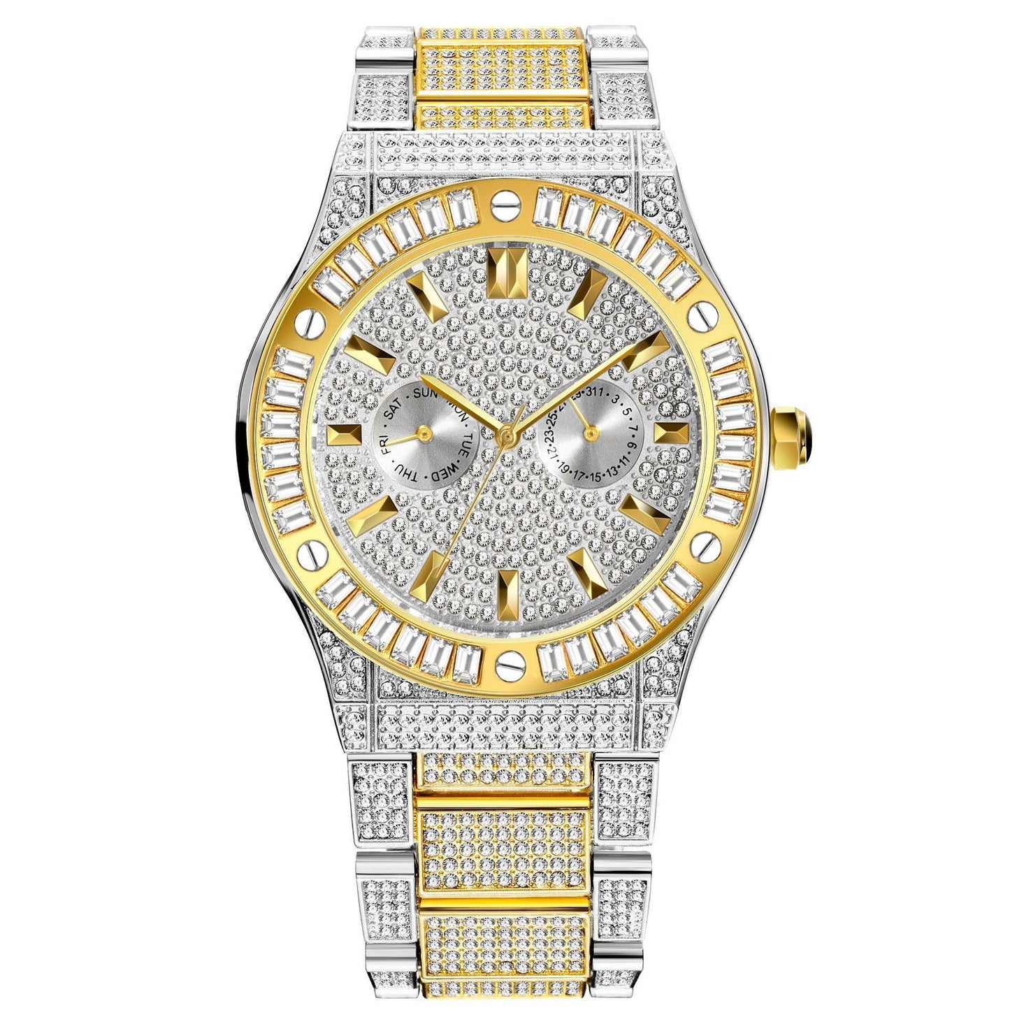 Hip Hop Style Diamond Men's Quartz Watch - HEPSIBAH SHOP