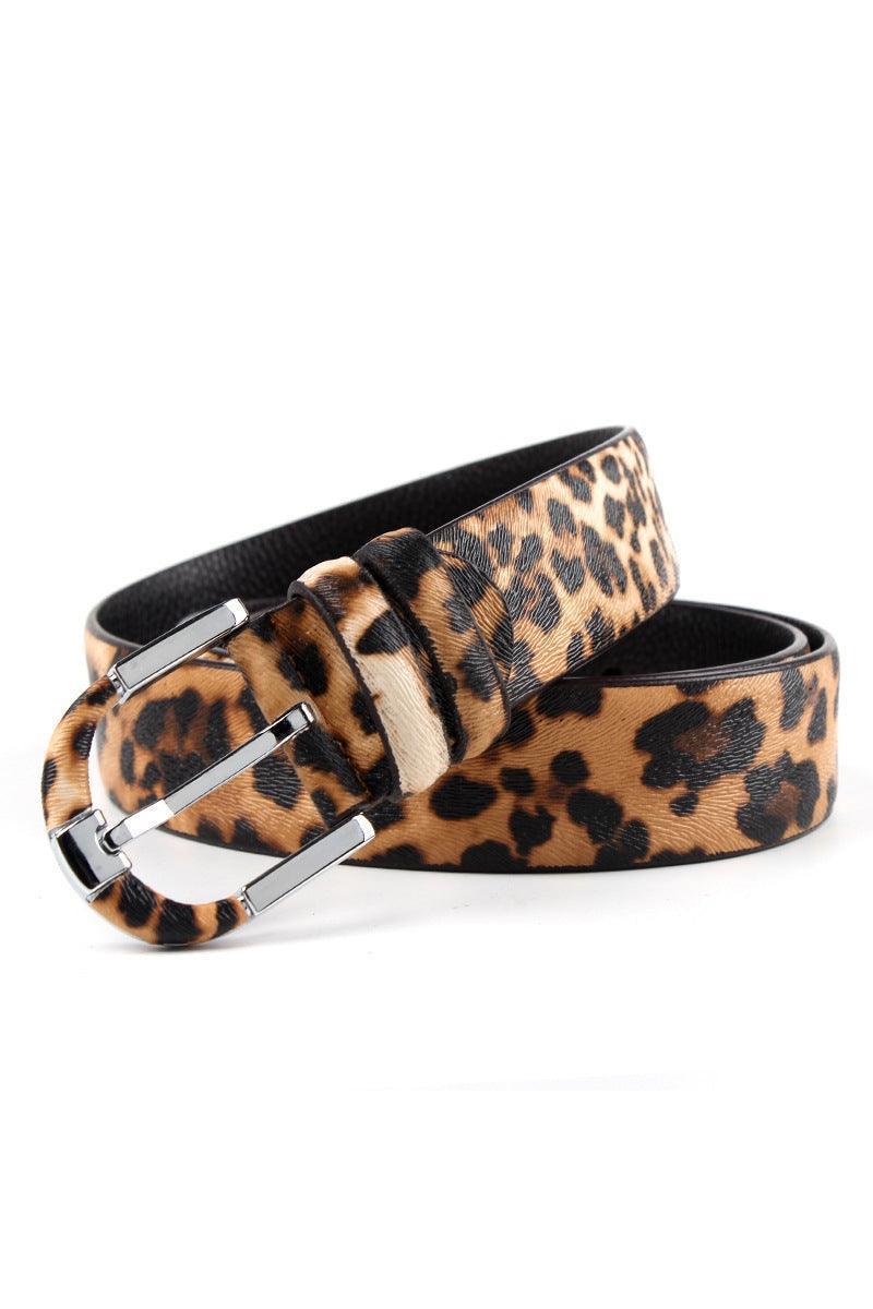 Women's Leopard Leather Belt - HEPSIBAH SHOP