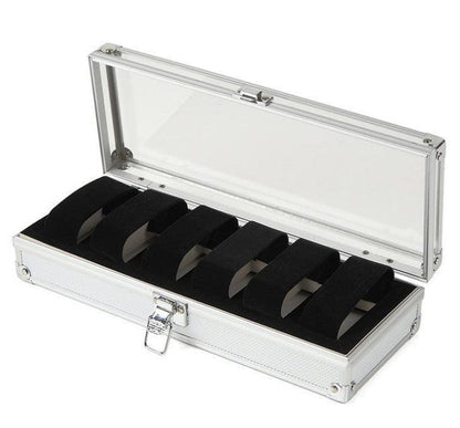 Aluminum 6 watches jewelry box - HEPSIBAH SHOP