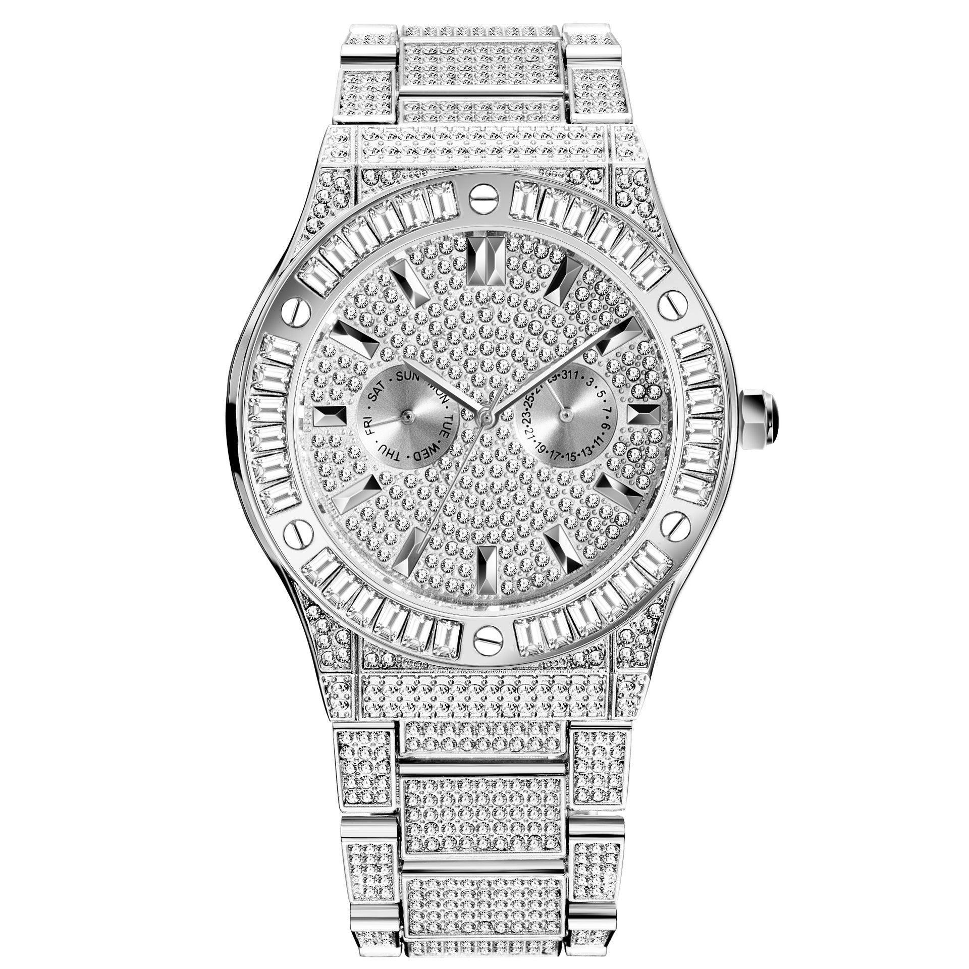 Hip Hop Style Diamond Men's Quartz Watch - HEPSIBAH SHOP