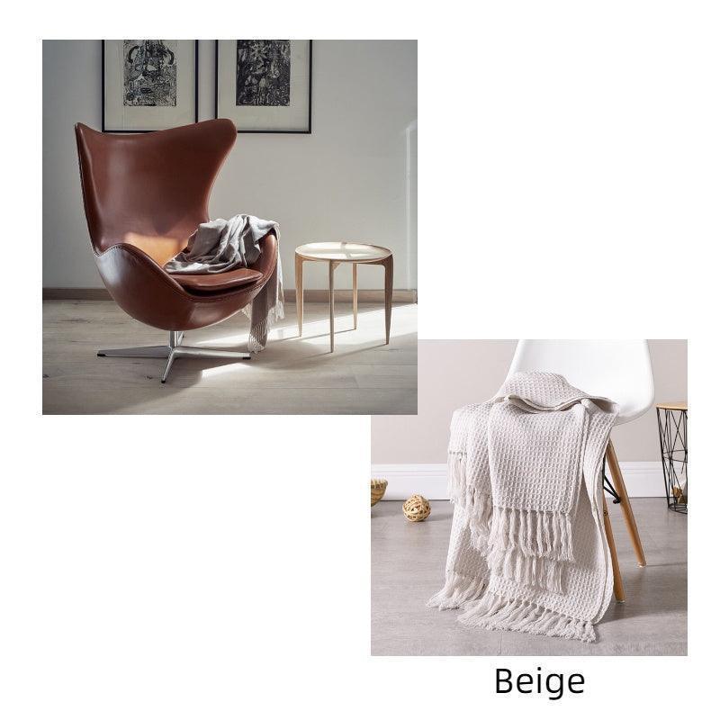 Living Room Fashion Study Swivel Eggshell Chair